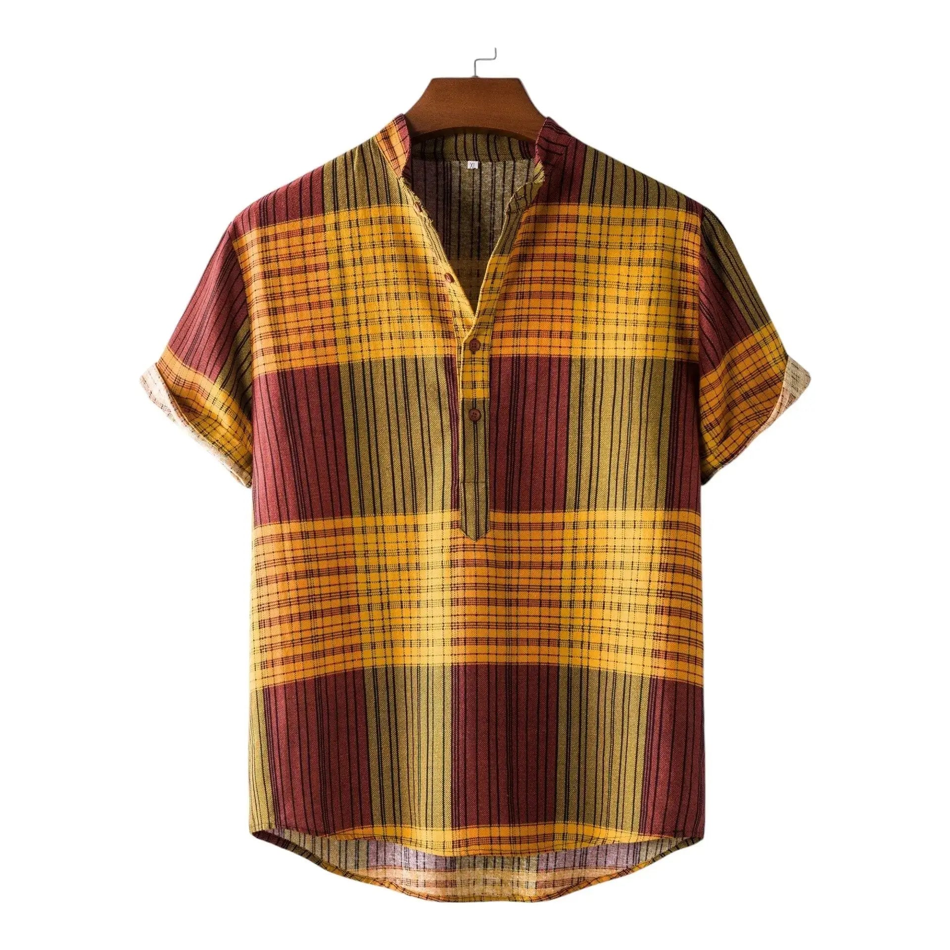 Mens Bamboo Hemp Mandarin Collar Shirts - Shirt - Dan Flashes - Small - Men's bamboo hemp mandarin collar shirts - Dan Flashes